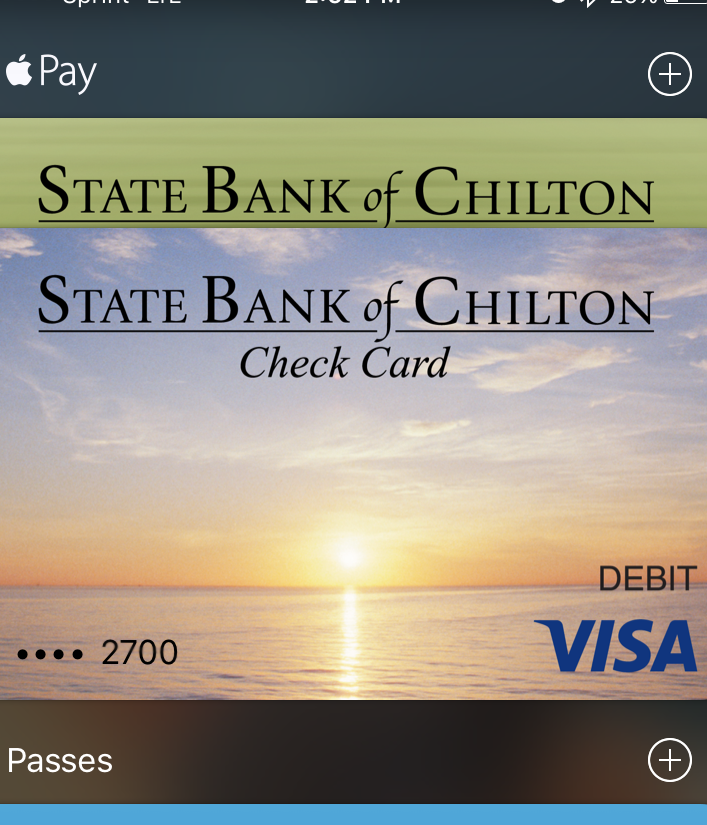 Debit and credit cards state bank of chilton